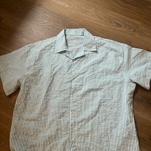 Daily Drills Casual Striped Shirt - Green and White